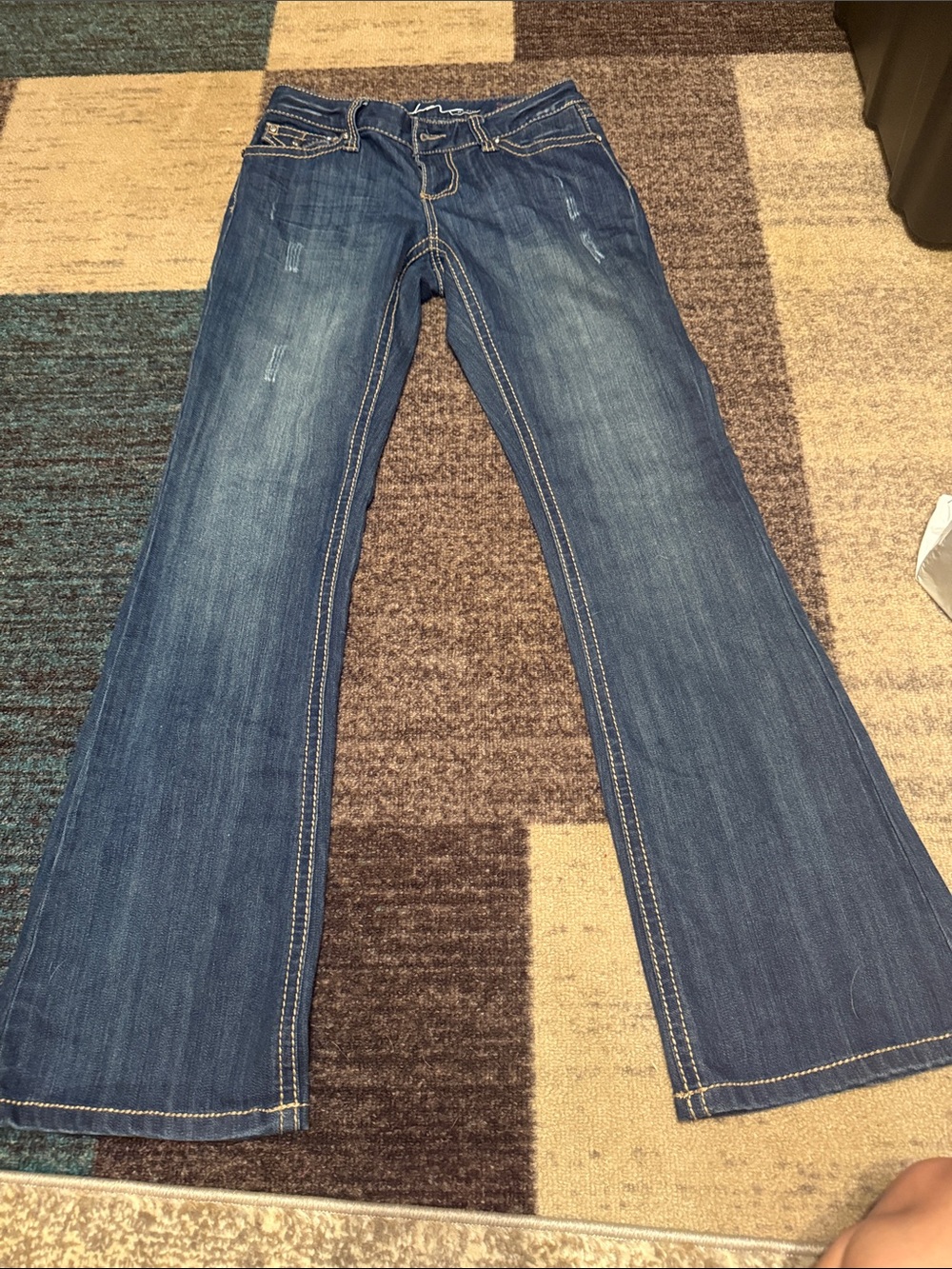 INC lightly distressed Curvy Bootcut Size 4 Embellished Jeans